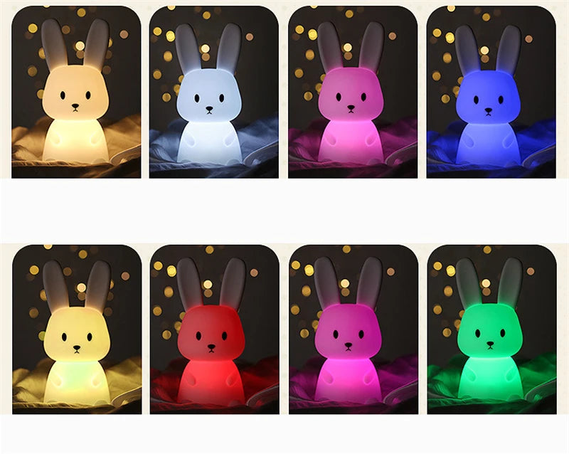 Veilleuse Bébé - Lapin Multicolore