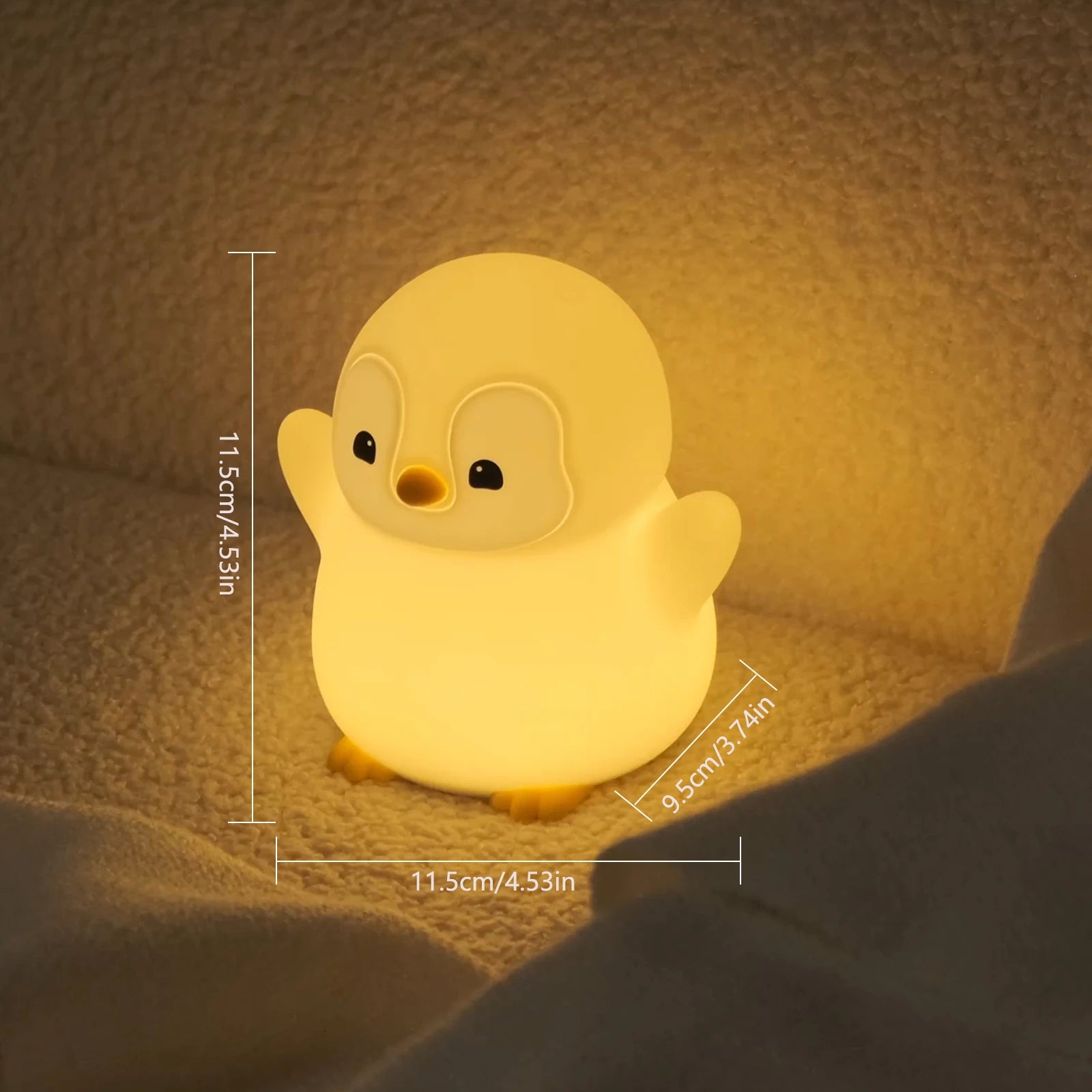 Veilleuse Bébé - Pingouin Blanc Chaud