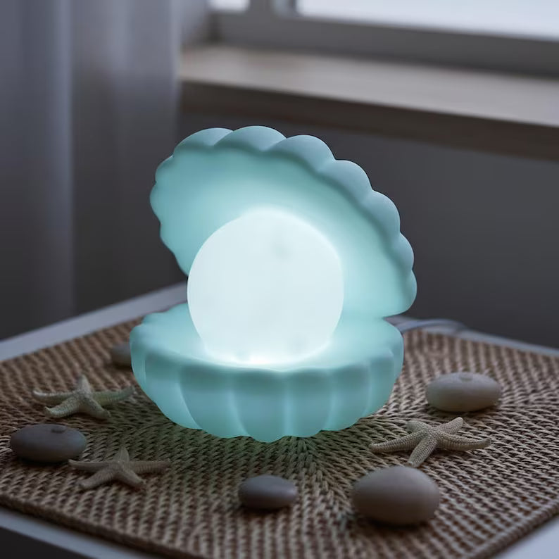 Veilleuse Bébé - Coquillage Perle Blanc Doux