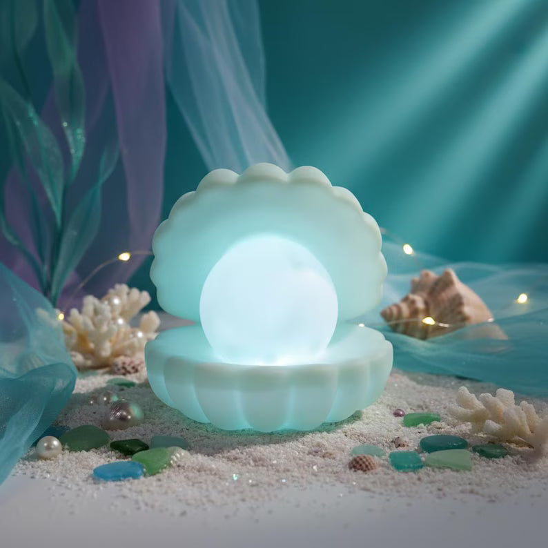 Veilleuse Bébé - Coquillage Perle Blanc Doux