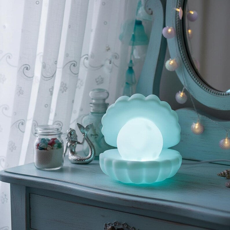Veilleuse Bébé - Coquillage Perle Blanc Doux