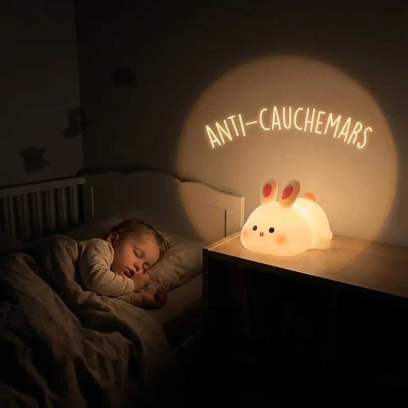 Veilleuse Lapin Lumineuse Blanc Chaud